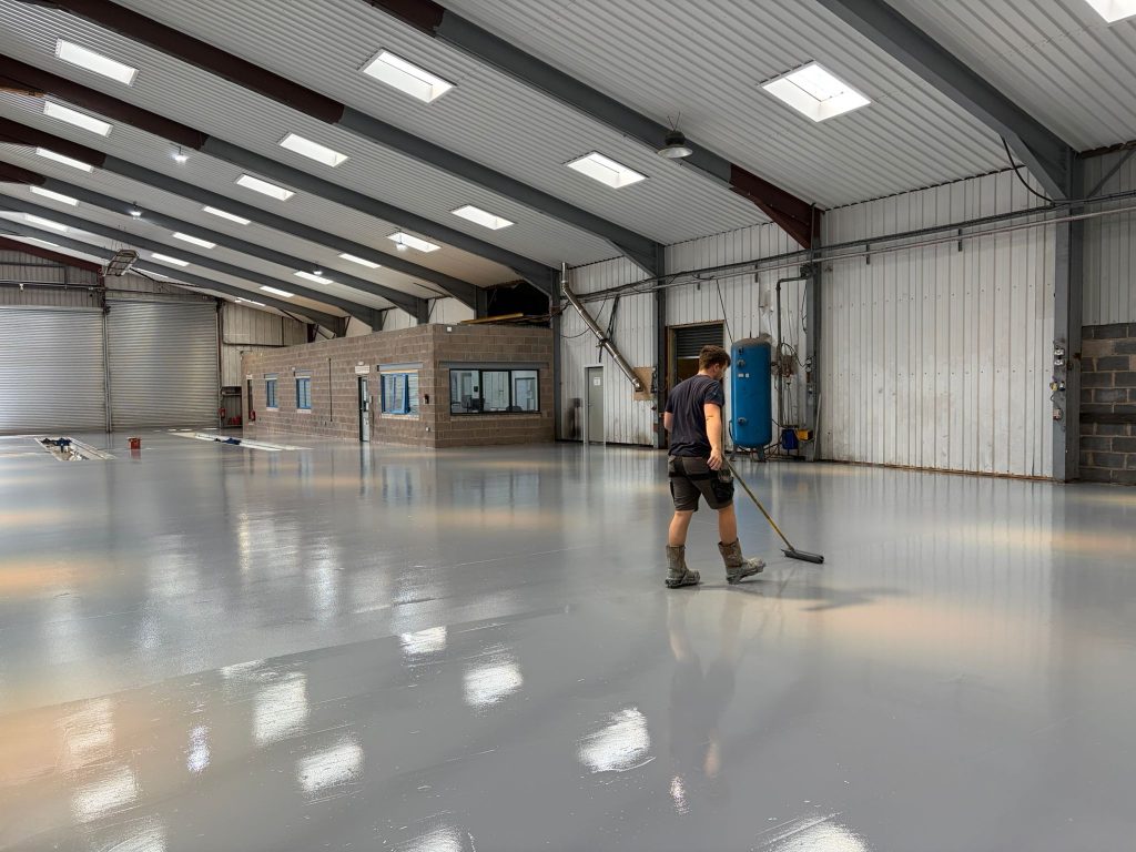 Final clean of the new Pumatect floor