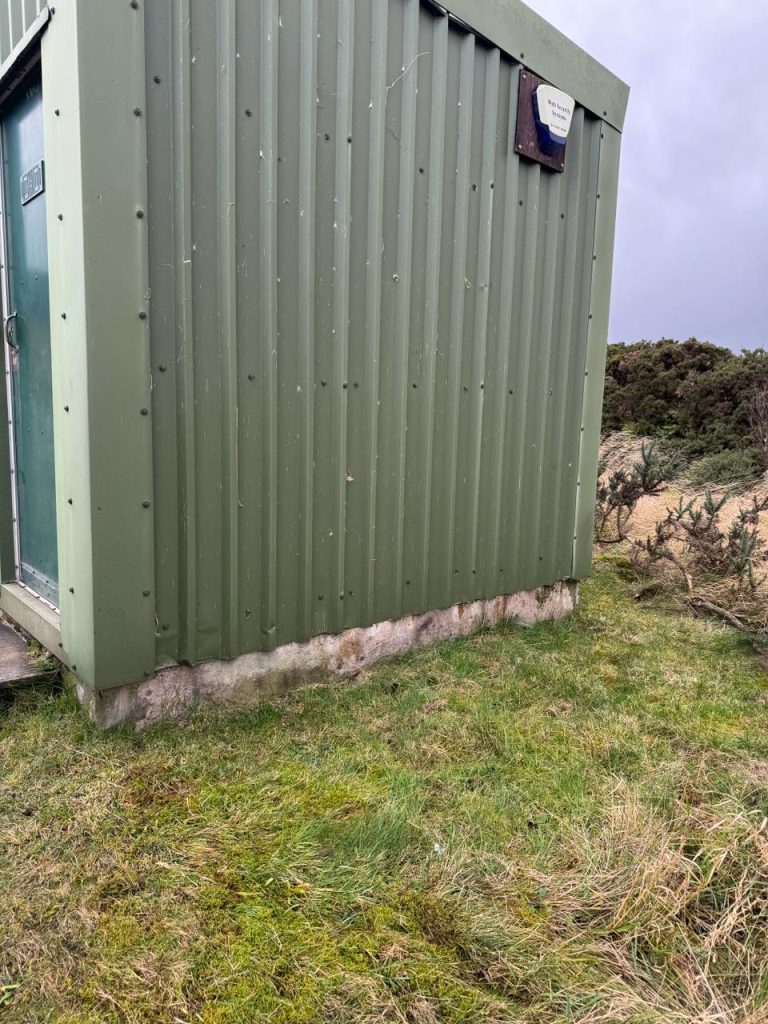Exterior of a remote borehole pump house