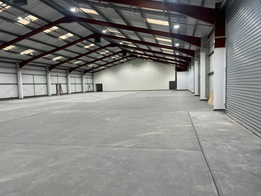 Overview of the finished 1,410m² food-grade floor