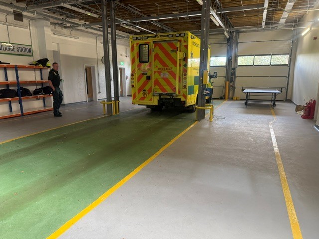 Monmouth Ambulance Station floor in daily use