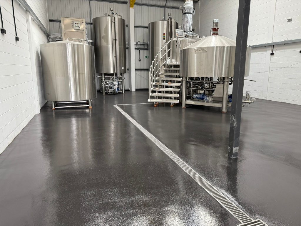 ACO drainage channel set into the Pumadur RT brewery floor